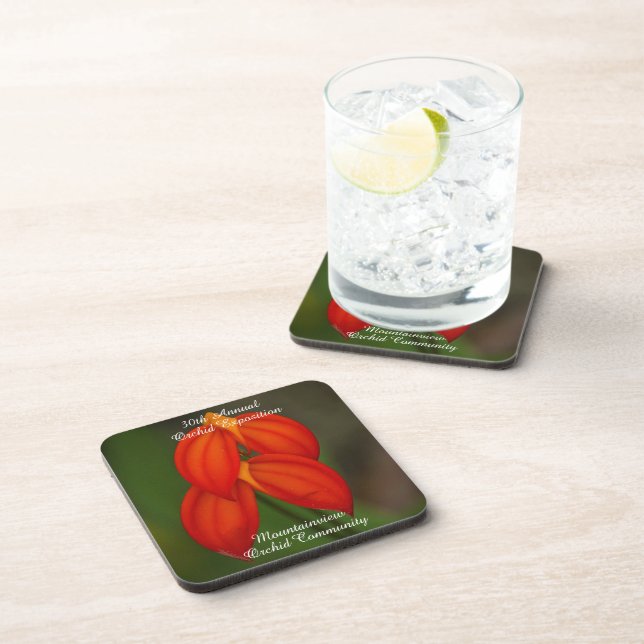Masdevallia ignea Orchid Beverage Coaster (Right Side)