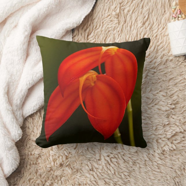 Masdevallia ignea Orchid Throw Pillow (Blanket)