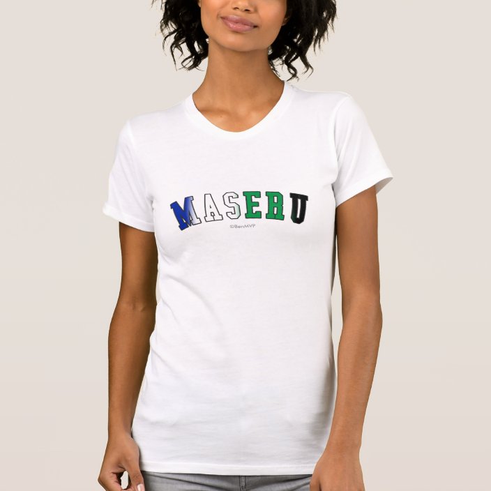 Maseru in Lesotho National Flag Colors T Shirt