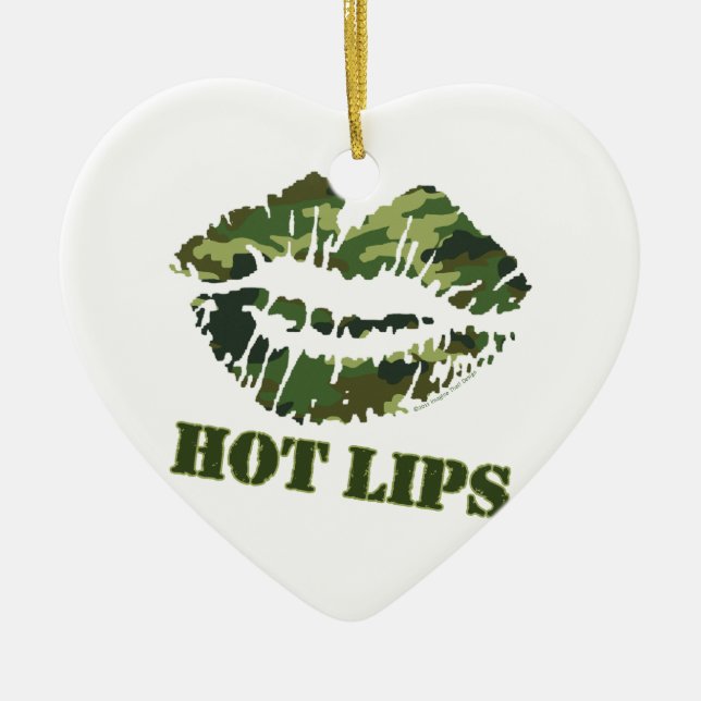 MASH Hot Lips Ceramic Ornament (Front)