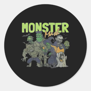 Mash Vintage Ghost Halloween Funny Classic Round Sticker