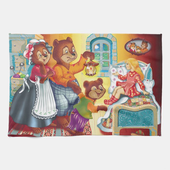 Masha and 3 bears kitchen towel (Horizontal)