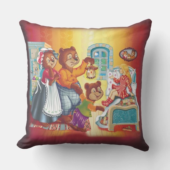 Masha and 3 bears outdoor pillow (Front)