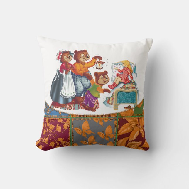 Masha and 3 bears throw pillow (Front)