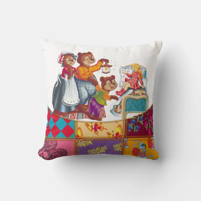 Masha and 3 bears throw pillow (Front)