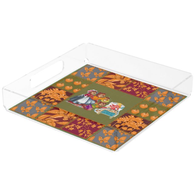 Masha and 3 fairy-tale bears acrylic tray (Angled)