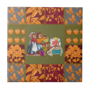 Masha and 3 fairy-tale bears ceramic tile
