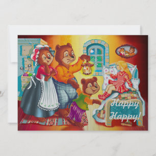 Masha and 3 fairy-tale bears invitation