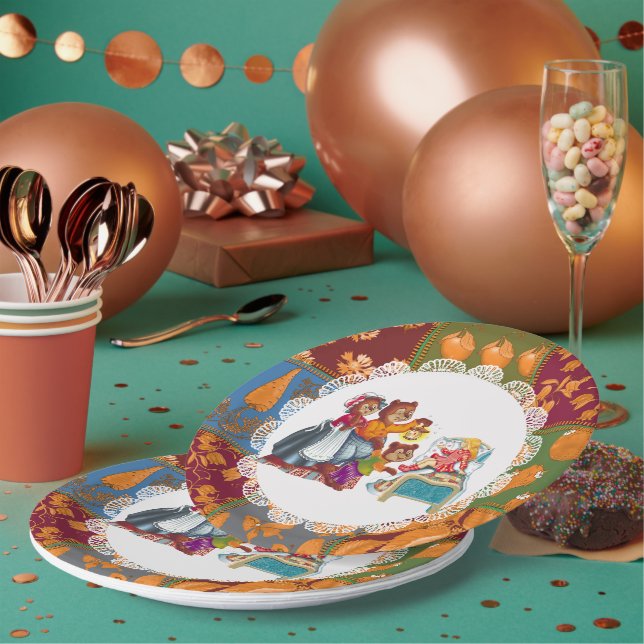 Masha and 3 fairy-tale bears paper plates (Multi)