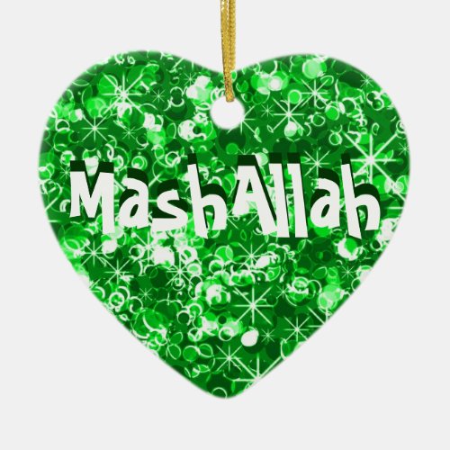 Mashallah islamic celebration green ornament