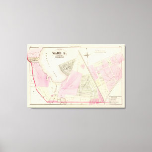 Mashapaug Pond and Cranston Atlas Map Canvas Print