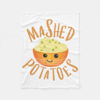 Mashed Potatoes And Gravy Matching Halloween Best Fleece Blanket