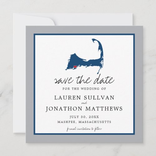 Mashpee Cape Cod Wedding Moveable Heart Save The Date