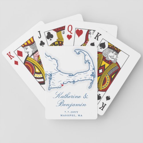 Mashpee MA Cape Cod Destination Wedding Favor  Poker Cards