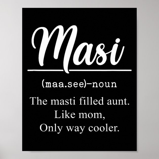 Masi definition funny aunt auntie indian masi poster (Front)