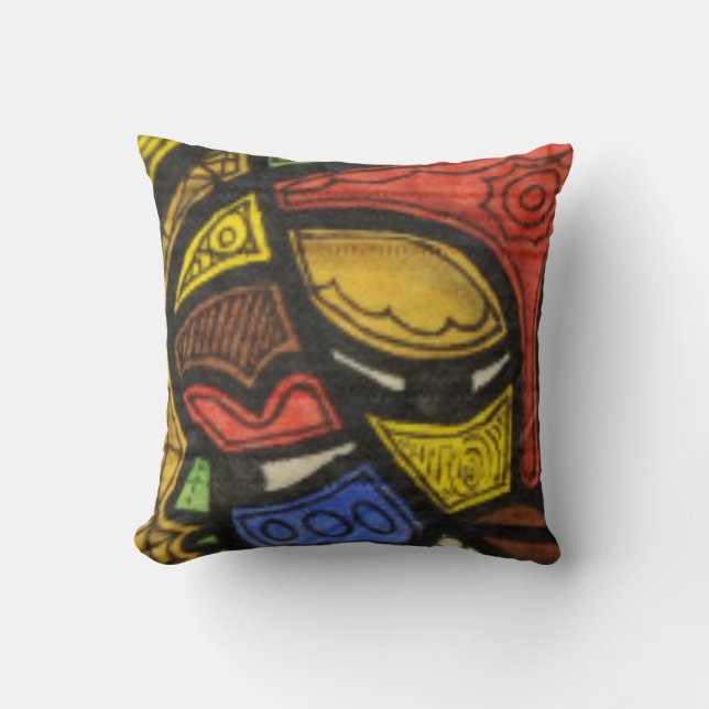 Mask 2 throw pillow (Front)
