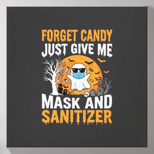 Mask and Sanitizer Halloween Ghost Design_1 Canvas Photo Tile