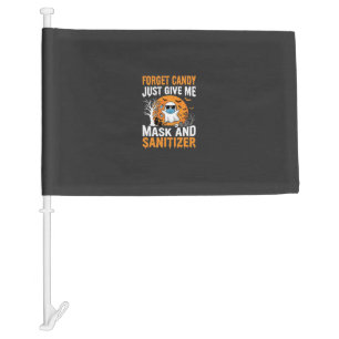 Mask and Sanitizer Halloween Ghost Design_1 Car Flag