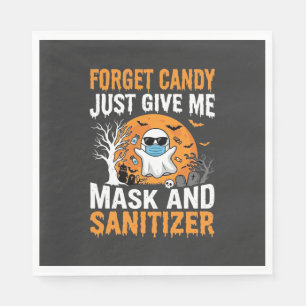 Mask and Sanitizer Halloween Ghost Design_1 Napkins