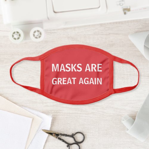 Mask are Great Again White Text on Red