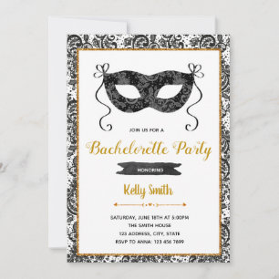 Mask bachelorette invitation