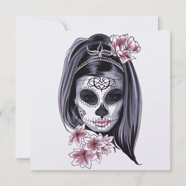 Mask Carnival Day of the Dead Floral Woman (Front)