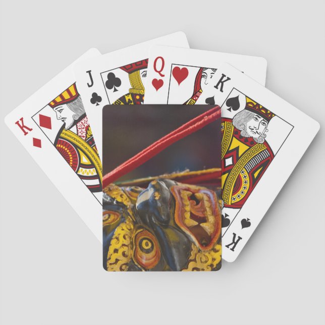 Mask dance performance at Tshechu Festival Poker Cards (Back)