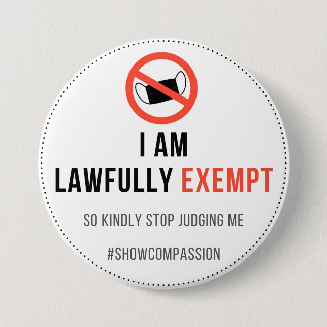 Mask exemption badge button (Front)