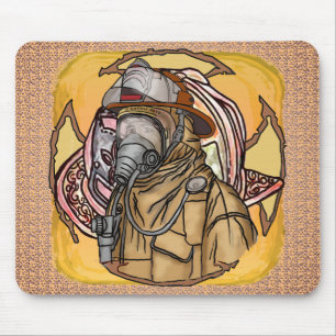 Mask Firefighter Mouse Pad