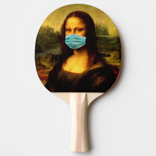 Mask for face Mona Lisa in quarantine Meme Funny Ping Pong Paddle