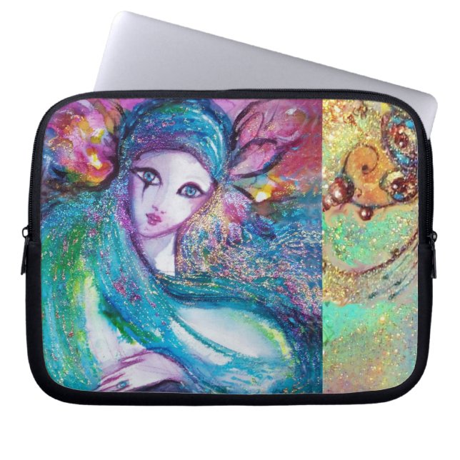 MASK IN BLUE / Venetian Masquerade Ball,teal Laptop Sleeve (Front)