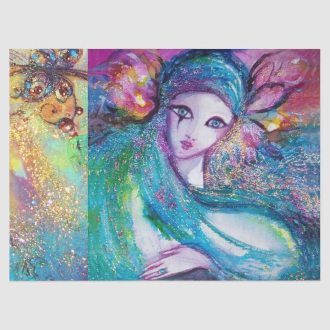 MASK IN BLUE / Venetian Masquerade Masks Tissue Paper (Front)