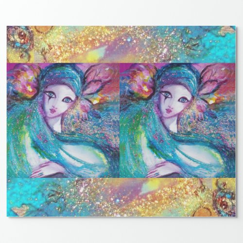 MASK IN BLUE  Venetian Masquerade Masks Wrapping Paper