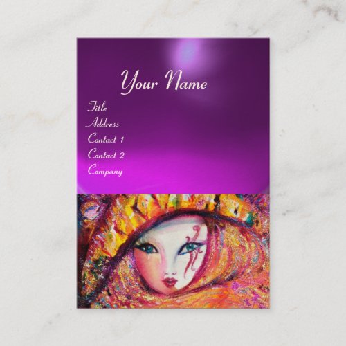 MASK IN YELLOW Purple Amethyst Business Card