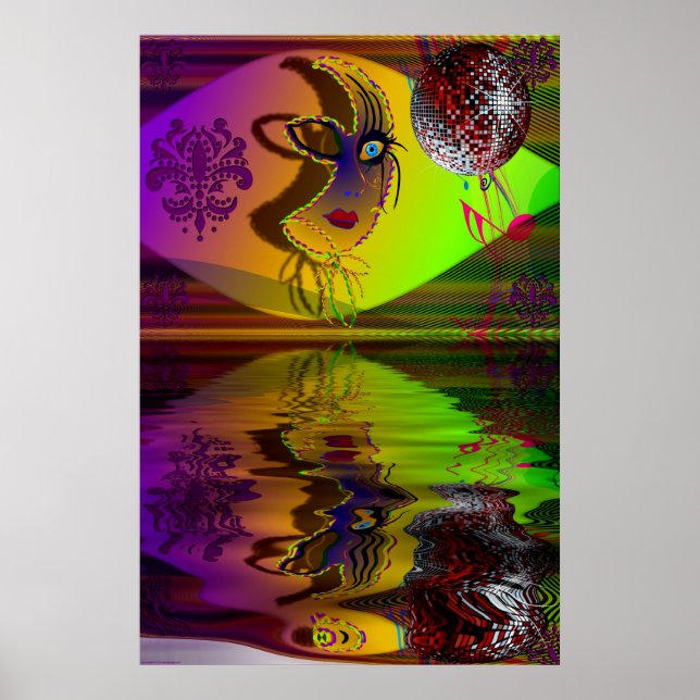 Mask Mardi Gras Trompe l'oeil-V-2 R Poster (Front)