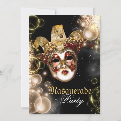 Mask masquerade venetian mardi gras party invitation