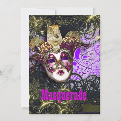 Mask masquerade venetian mardi gras party invitation