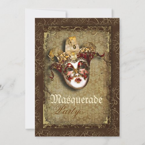 Mask masquerade venetian mardi gras party invitation