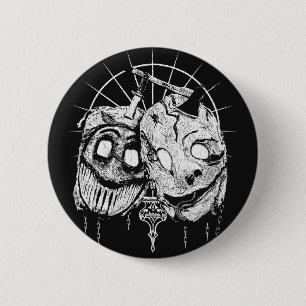 Mask of Pain Occult Streetwear Button