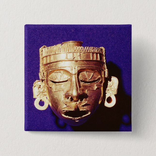 Mask of the god Xipe Totec Button (Front)