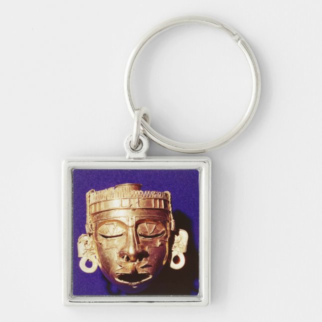 Mask of the god Xipe Totec Keychain (Front)