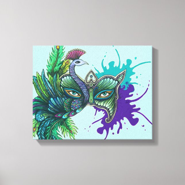 Mask - Peacock Canvas Print (Front)
