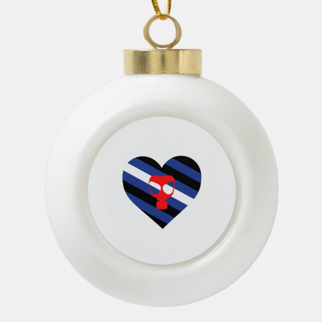Mask Pride Ceramic Ball Christmas Ornament (Front)