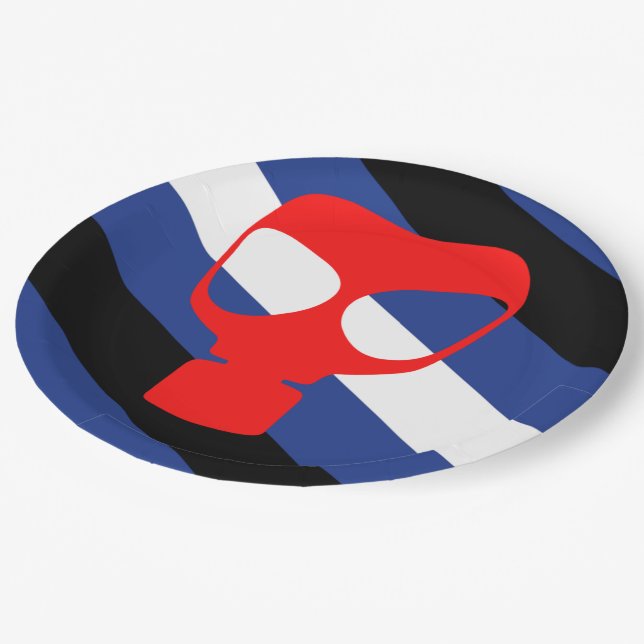 Mask Pride Flag Paper Plates (Angled)