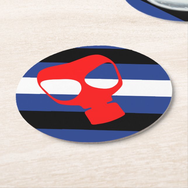 Mask Pride Flag Round Paper Coaster (Angled)