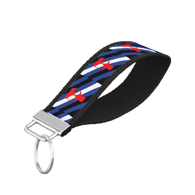 Mask Pride Flag Wrist Keychain (Angled Down)