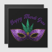 Mask Purple Green Sparkles Happy Mardi Gras (Front/Back)