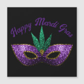 Mask Purple Green Sparkles Happy Mardi Gras (Front)