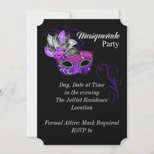 Mask Required Mardi Gras Party Invitation