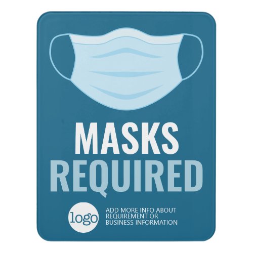 Mask Required with Drawing plus Additional Text Door Sign